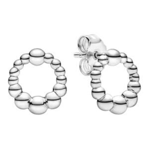 Pandora Beads of Life Circle Stud Earrings Sterling Silver S925 ALE NEW